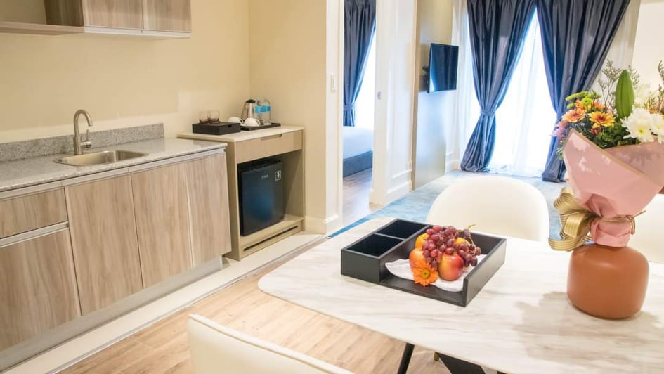 Kitchen view to bedroom