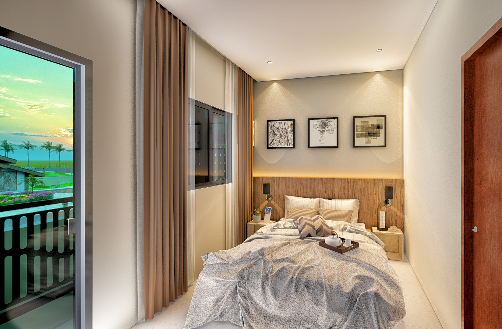 30 sqm living and bedroom view